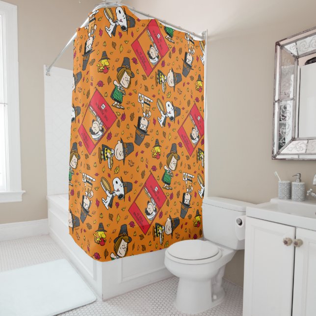 Rideaux De Douche cacahuètes | MOTIF BON THANKSGIVING (En situation)