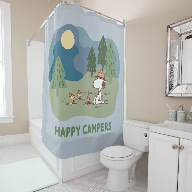 Rideaux De Douche cacahuètes | Site du camp de Snoopy & Woodstock (En situation)