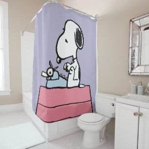 Rideaux De Douche cacahuètes Snoopy à la machine à écrire