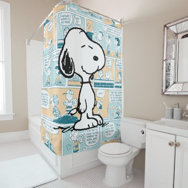 Rideaux De Douche cacahuètes | Snoopy Comic Motif (En situation)