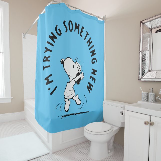 Rideaux De Douche cacahuètes | Snoopy Essayer Quelque Chose De Nouve (En situation)