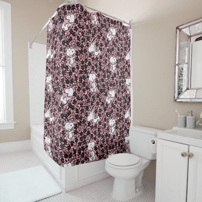 Rideaux De Douche cacahuètes | Snoopy Flower Vine Motif (En situation)