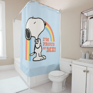Rideaux De Douche cacahuètes   Snoopy Je suis fier de moi