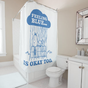 Rideaux De Douche cacahuètes Snoopy Sentiment Bleu Est OK Aussi
