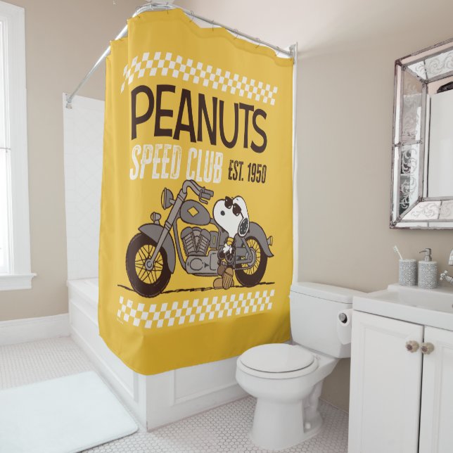Rideaux De Douche cacahuètes | Snoopy Speed Club (En situation)