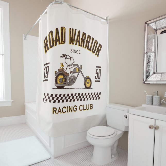 Rideaux De Douche cacahuètes | Snoopy & Woodstock Road Warriors (En situation)