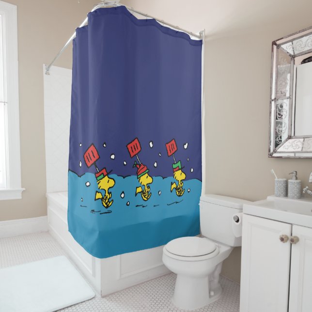 Rideaux De Douche cacahuètes | Woodstock Snow Shovel Team (En situation)