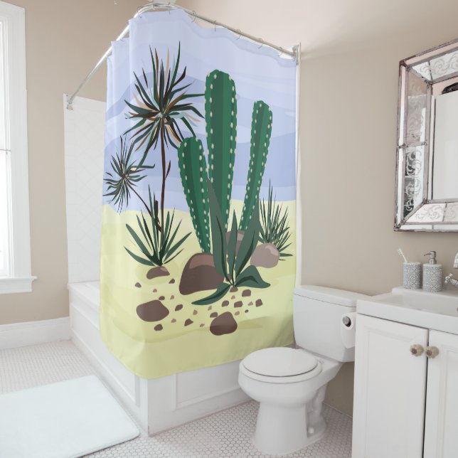 Rideaux De Douche Cactus, succulents. (En situation)