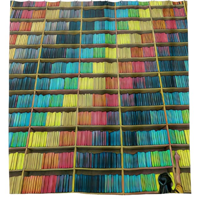 Rideaux De Douche Cadeau aux amateurs de bibliothèque (Devant)