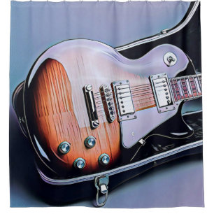Rideaux De Douche cadeau d'anniversaire guitariste vintage