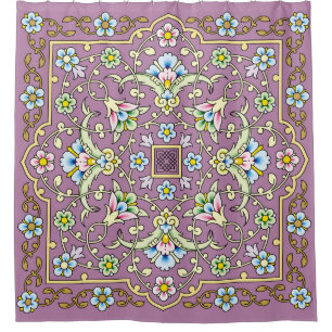 Rideaux De Douche Cadre floral arabe. Conception islamique tradition