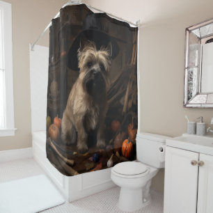 Rideaux De Douche Cairn Terrier Citrouilles Halloween effroi