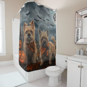 Rideaux De Douche Cairn Terrier Halloween Éffrayant