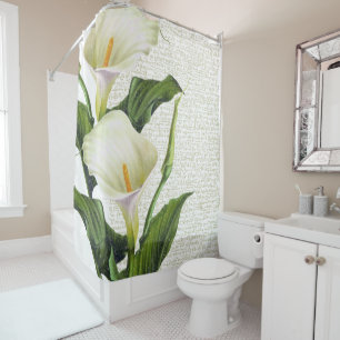 Rideaux De Douche Calligraphie de zantedeschia