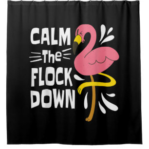 Rideaux De Douche Calmez-Vous Le Flamant rose Rose Amusant