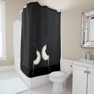 Rideaux De Douche Cambrioleurs Incroyables Chats Noirs Repérés
