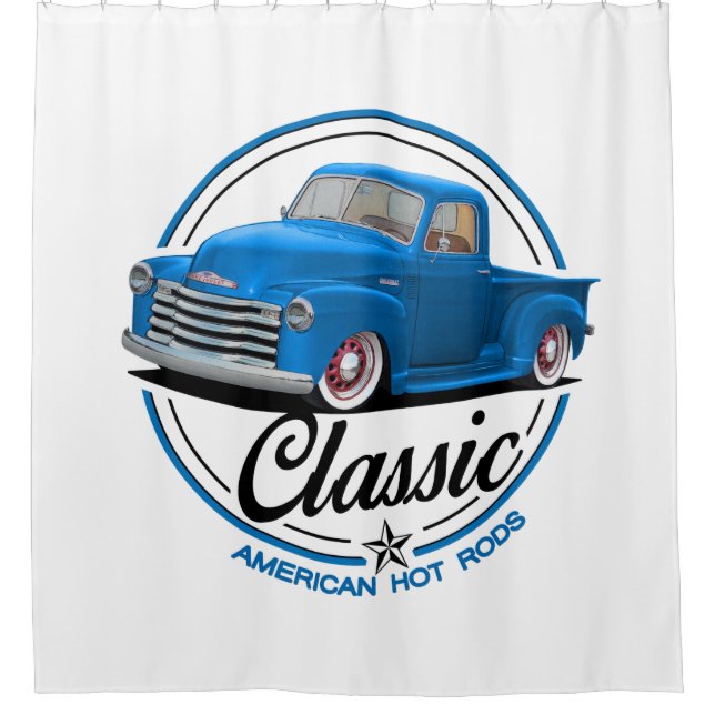 Rideaux De Douche Camion bleu classique (Devant)