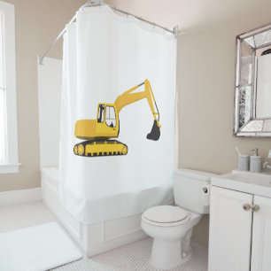 Rideaux De Douche Camion de construction de l'excavateur