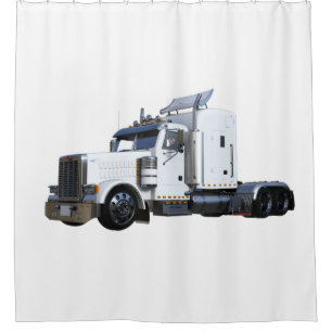 Rideaux De Douche Camion White Semi Traler
