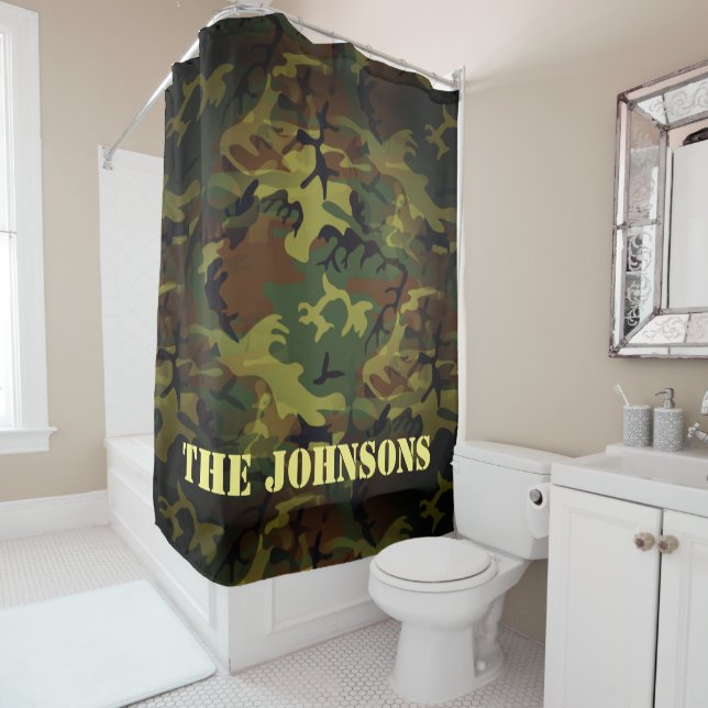 Rideaux De Douche Cammo vert (En situation)