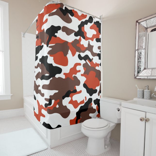 Rideaux De Douche Camo de terre cuite (En situation)