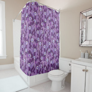 Rideaux De Douche Camouflage Cactus, Modèle Floral Violet Violet Pap