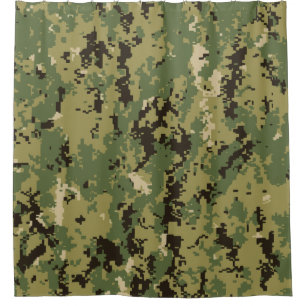 Rideaux De Douche Camouflage naval Woodland
