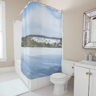 Rideaux De Douche Campagne anglaise en hiver - Personnalisé