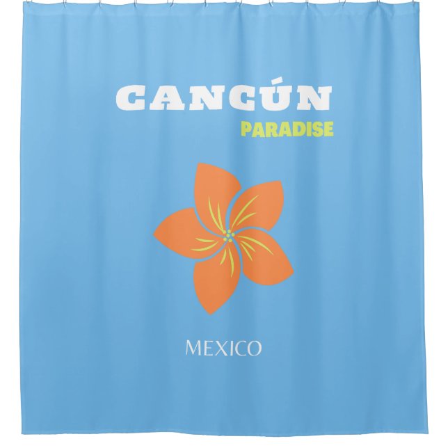Rideaux De Douche Cancun, Mexique, Art Tropical, Art Voyage, Preppy (Devant)