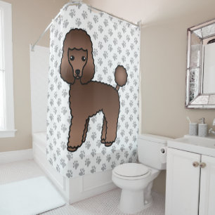 Rideaux De Douche Caniche jouet marron Chien de dessin animé mignon
