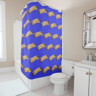 Rideaux De Douche Cannoli (arrière - plan bleu vif)