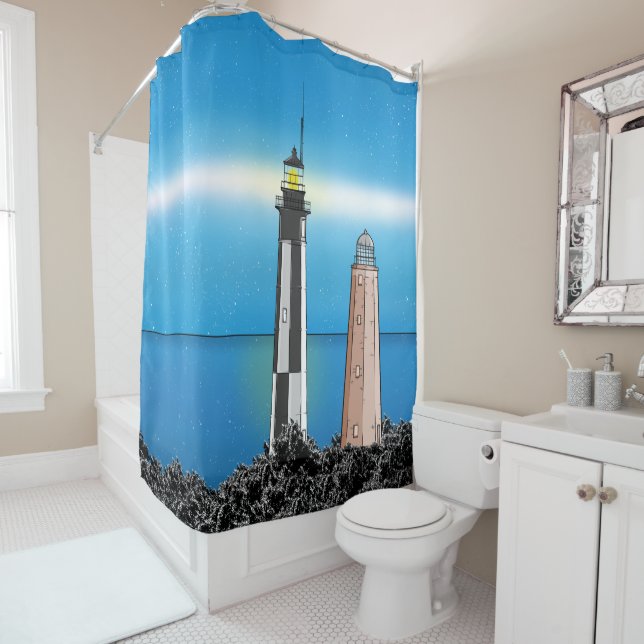 Rideaux De Douche Cape Henry Lighthouse Virginia Chesapeake Bay (En situation)