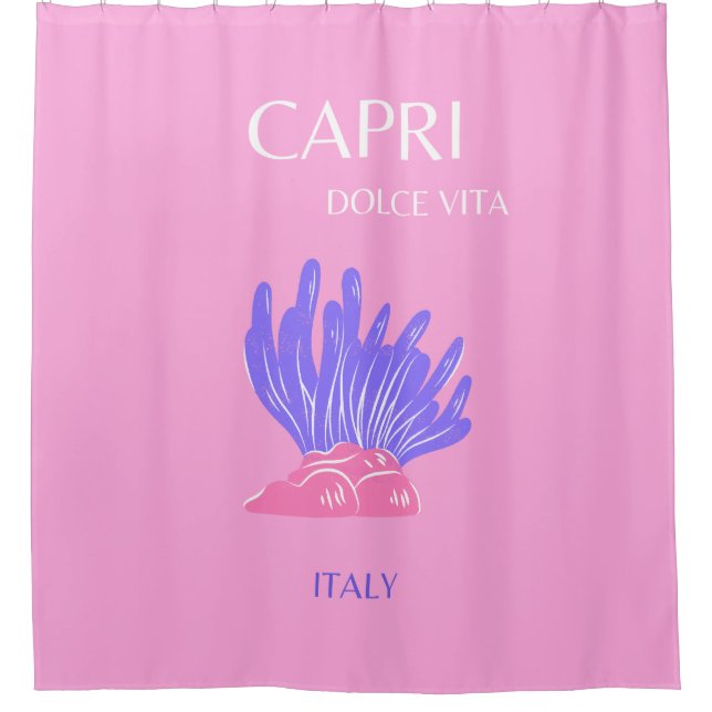 Rideaux De Douche Capri, Italie, Preppy, rose (Devant)