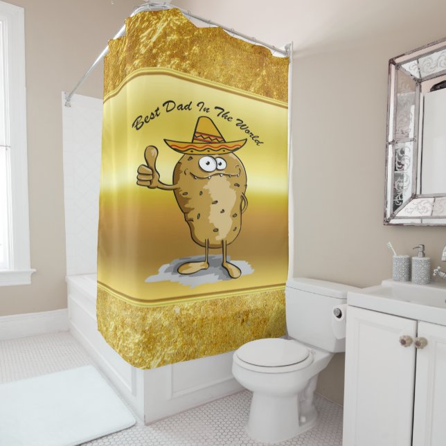 Rideaux De Douche Caractère de patate casquette sombrero mexicain (En situation)