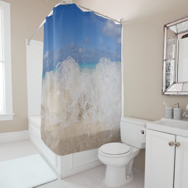 Rideaux De Douche Caraïbes Island Wave Love 2 (En situation)