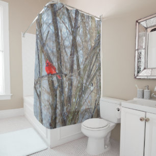 Rideaux De Douche Cardinal et Chickadee