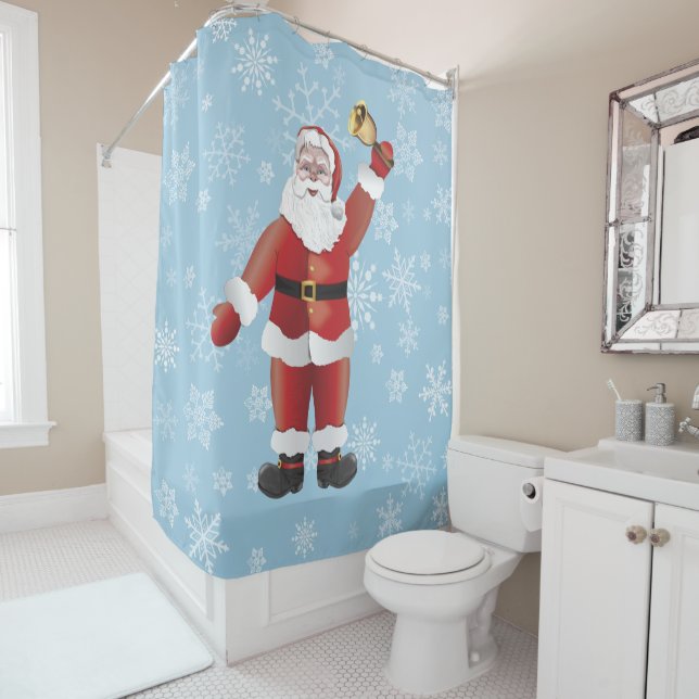 Rideaux De Douche Caricature adorable du Père Noël (En situation)