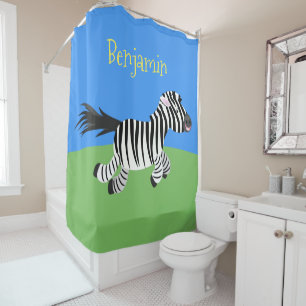 Rideaux De Douche Caricature amusante de zèbre