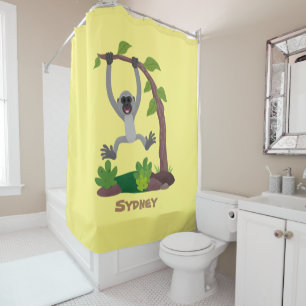 Rideaux De Douche Caricature de bande de gibbon joyeux