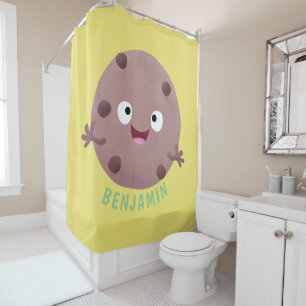 Rideaux De Douche Caricature de biscuit à puce en chocolat