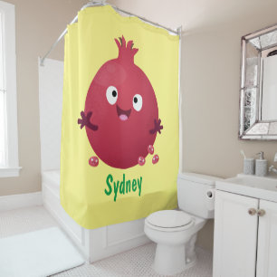 Rideaux De Douche Caricature de fruits à la grenade joyeux