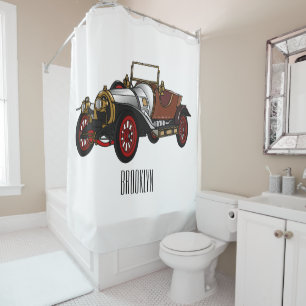 Rideaux De Douche Caricature de voiture classique 1920