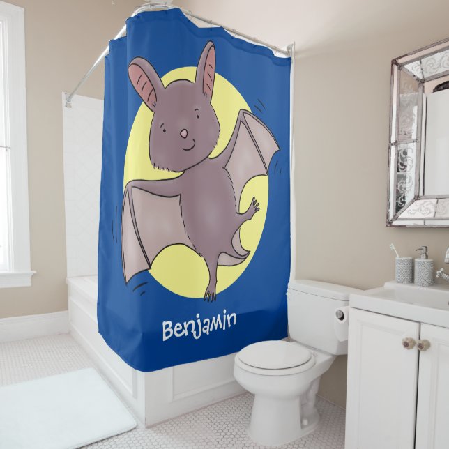 Rideaux De Douche Caricature de vol de chauve-souris (En situation)