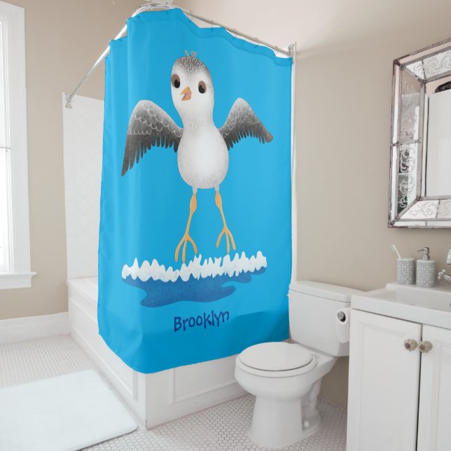 Rideaux De Douche Caricature en bécasseau mignon (En situation)