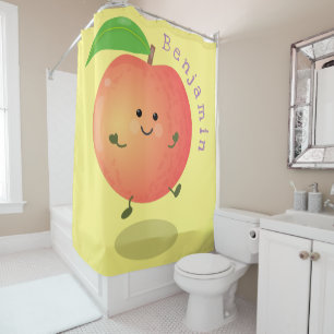 Rideaux De Douche Caricature jaune pêche très agréable