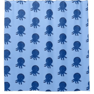 Rideaux De Douche Caricature octopus mignonne vieux papier