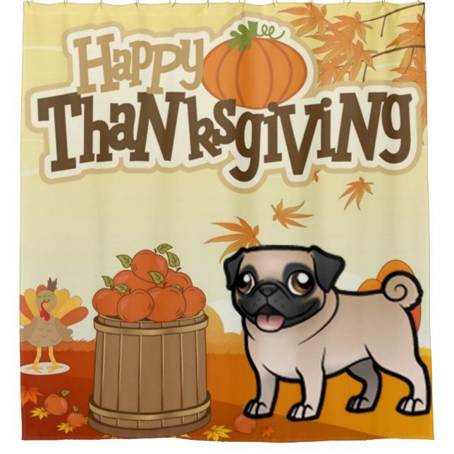 Rideaux De Douche Carlin bon thanksgiving (Devant)