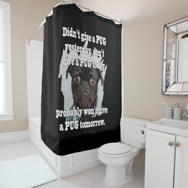 Rideaux De Douche Carlin Chien Hier Aujourd'Hui Demain (En situation)
