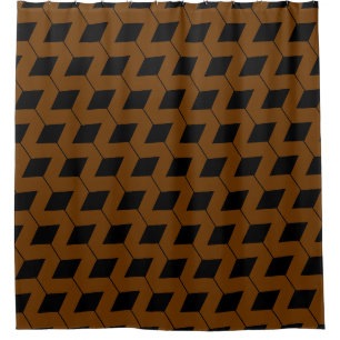 Rideaux De Douche Carré géométrique/rouge Brown et noir