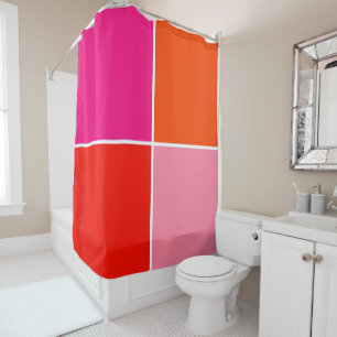 Rideaux De Douche Carré rose et orange
